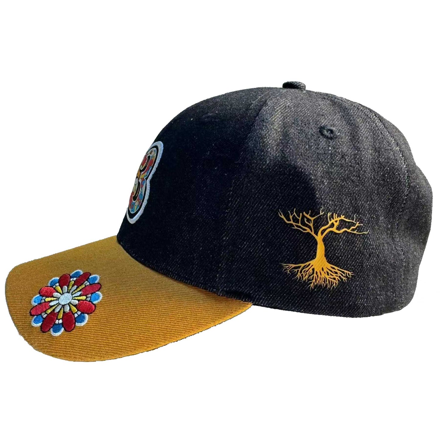 63Nation x Wakahina floral denim cap (black)